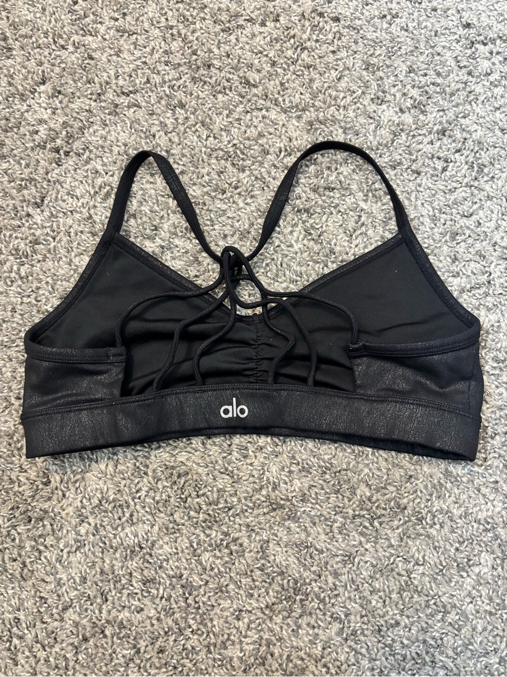 ALO Yoga Black Strappy Back Sports Bra